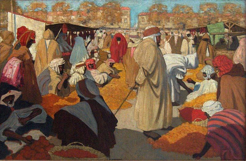 Henri Evenepoel Orange Market at Blidah oil painting image